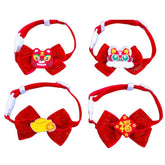 Vòng Cổ Tết Cho Chó Mèo Nơ Nhung Đỏ 16-32cm - Paddy Pet Shop